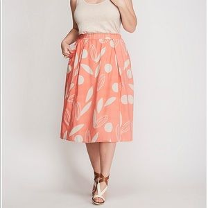 Lane Bryant Plus size Peach Leaf skirt